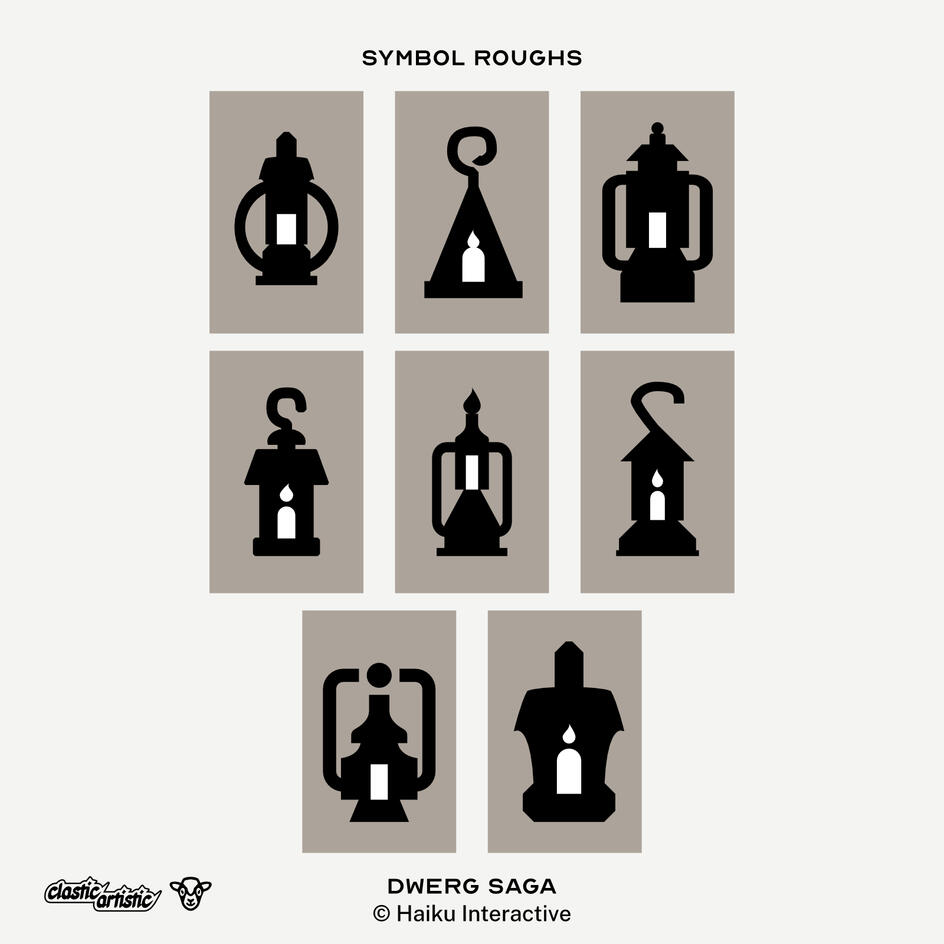 Images: Eight refined vector drawings of logo designs. The illustrations are based on lanterns. ©Haiku Interactive