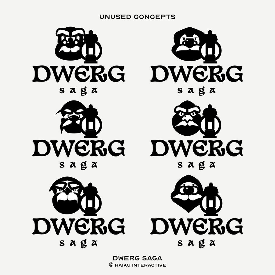 Images: Six unused logo designs featuring a close up of a characters face near a lantern. ©Haiku Interactive