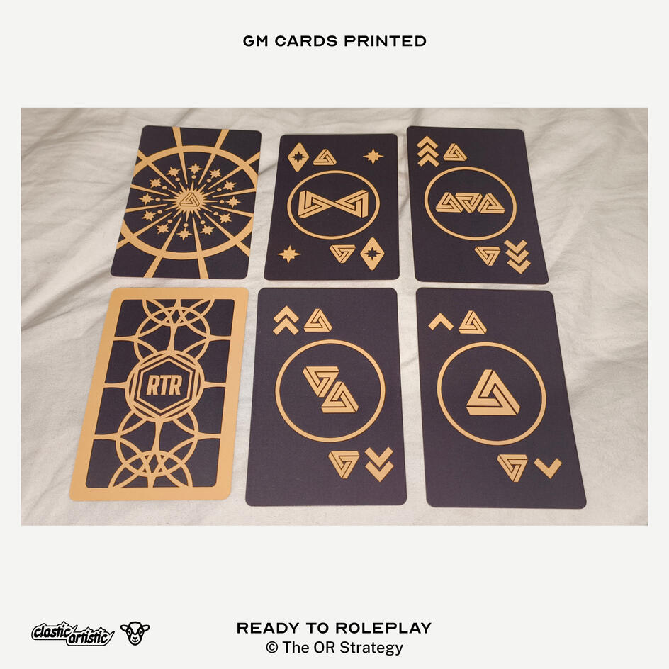 Images: Top left to right: GM Wildcard, GM Critical, GM Great. Bottom left to right: GM Card Back, GM Fair, GM Poor. ©The OR Strategy