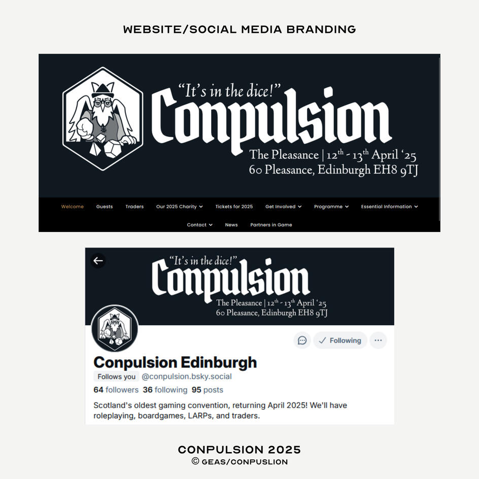 Images: Top: Horizontal logo on website banner, Bottom: Horizontal logo on Bluesky banner. ©GEAS/Conpuslion