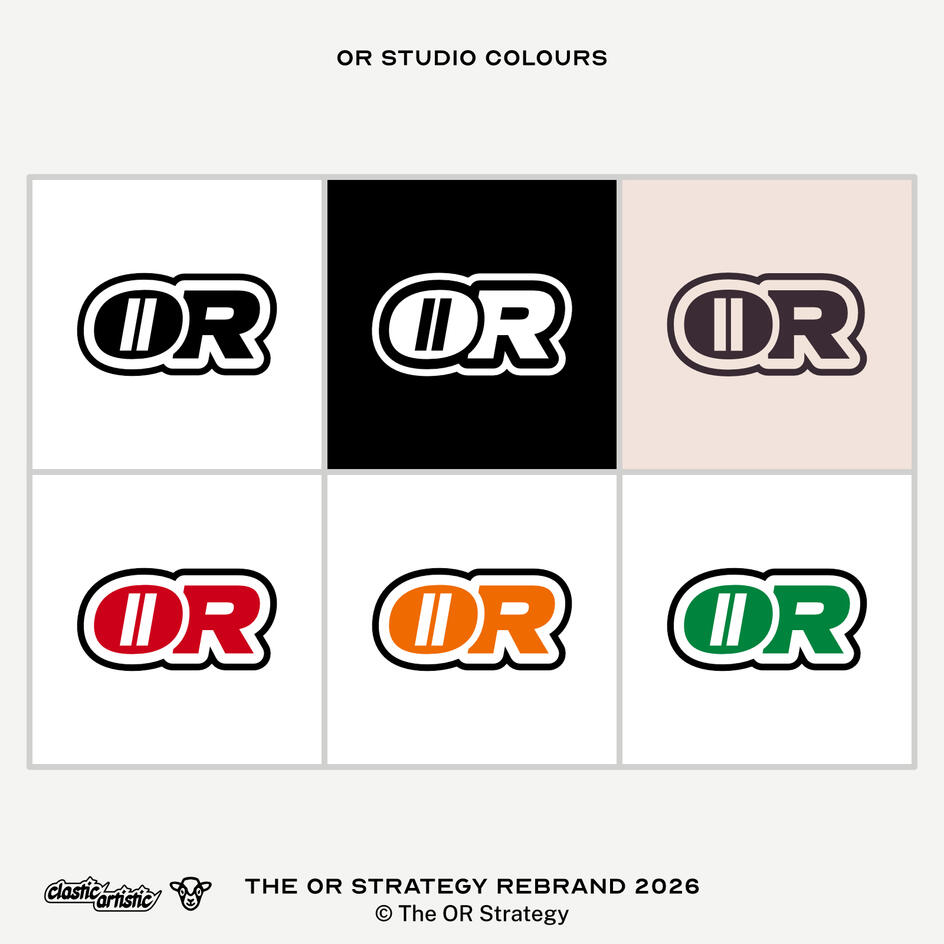 Images: The OR Studio monogram logo colour variations. ©The OR Strategy