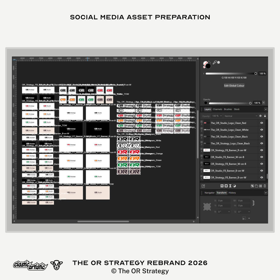 Image: Social media and brand asset preparation for the OR Strategy logo. ©The OR Strategy